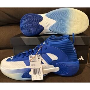 Adidas Exhibit Select 2.0 Mid Tea White/Blue Basketball Shoes Size 8.5 NIB Women